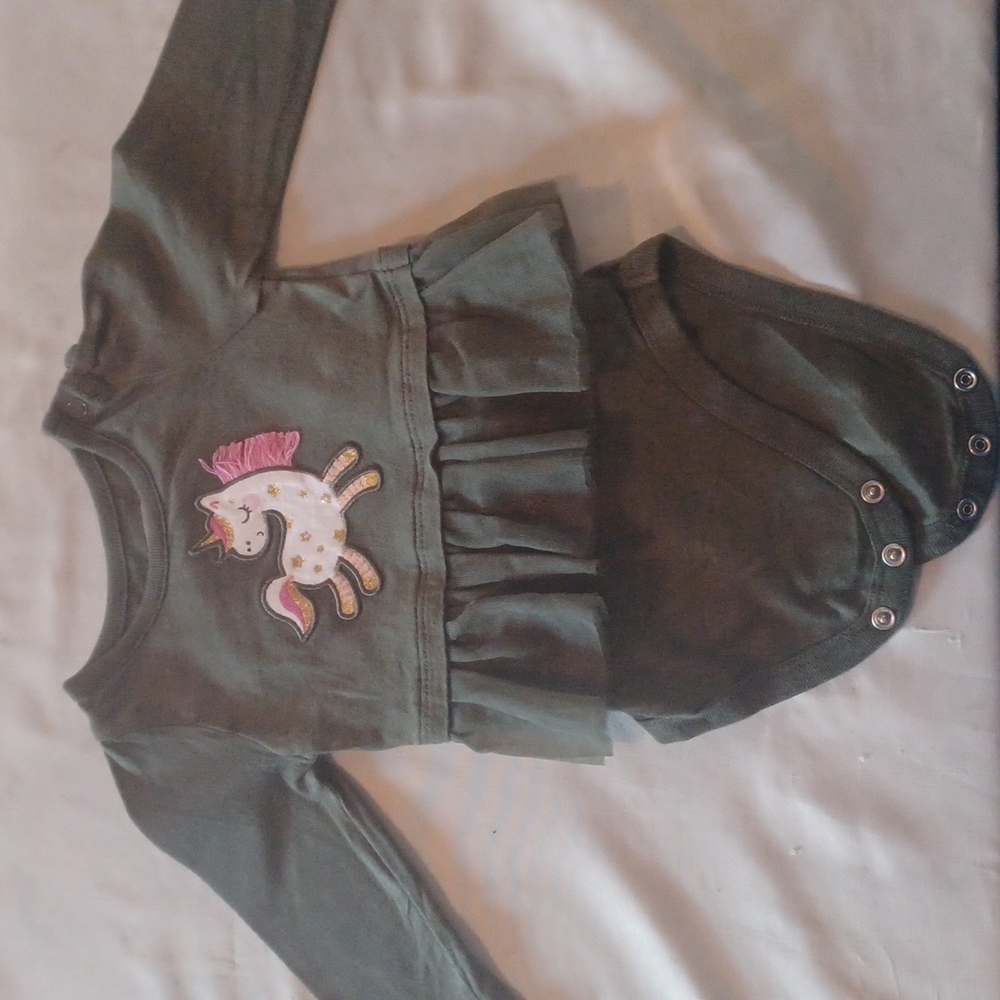 Garanimals 3-6m Green Unicorn Dress